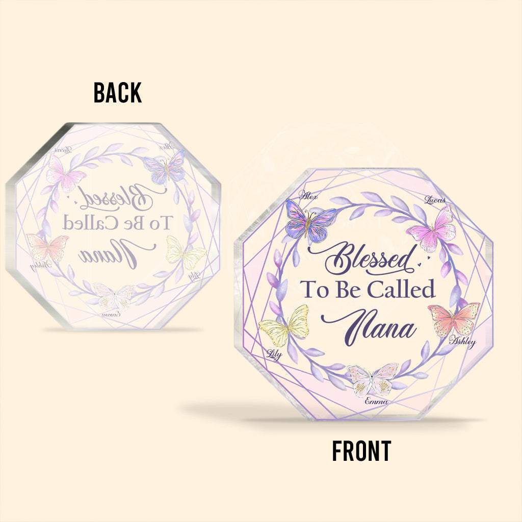 Blessed To Be Called - Personalized Grandma Custom Shaped Acrylic Plaque