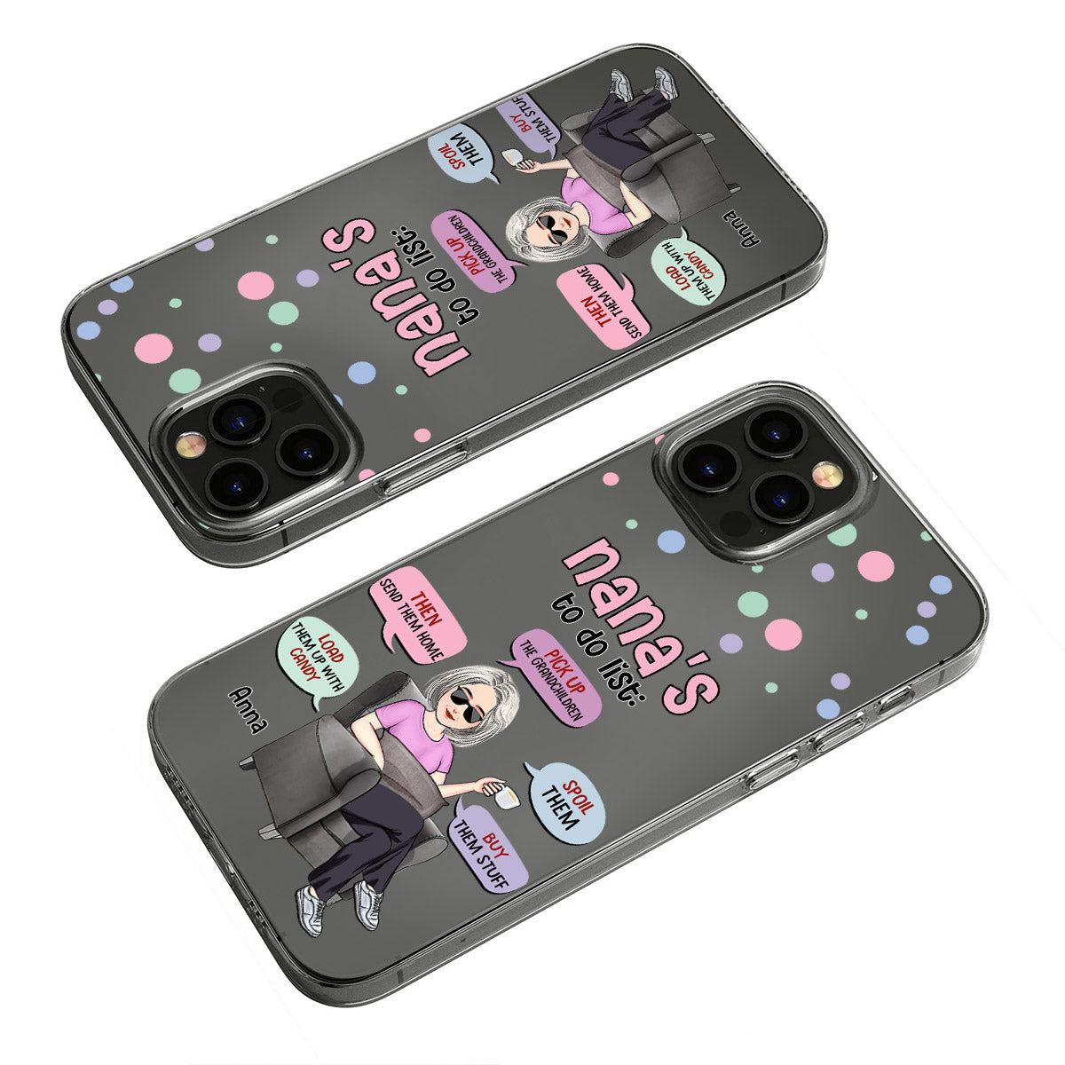 Liste de choses à faire de mamie - Coque de téléphone transparente personnalisée pour grand-mère