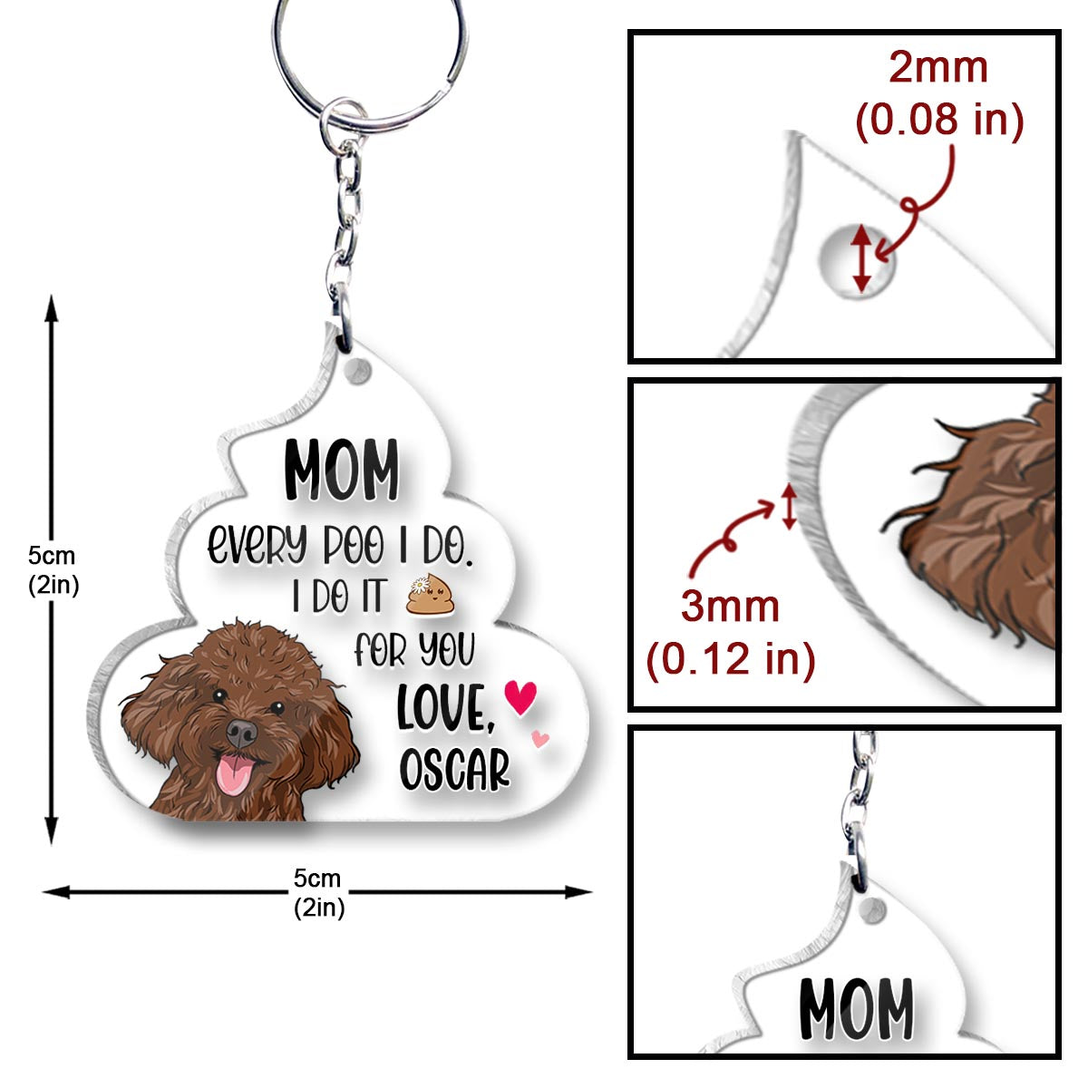 Jeder Hundehaufen, den ich für dich mache – Hundegeschenk für Hundeliebhaber – Personalisierter Schlüsselanhänger
