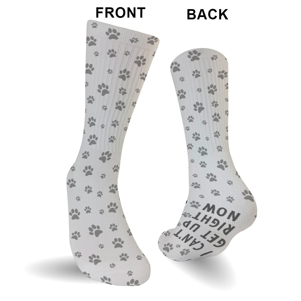 Ich kann jetzt aufstehen – Katzengeschenk für Hundeliebhaber – Personalisierte Socken