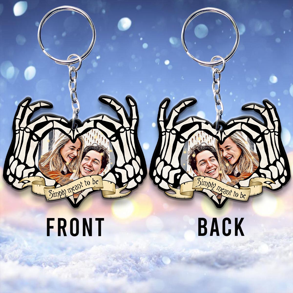 Simply Meant To Be - Personalized Couple Keychain