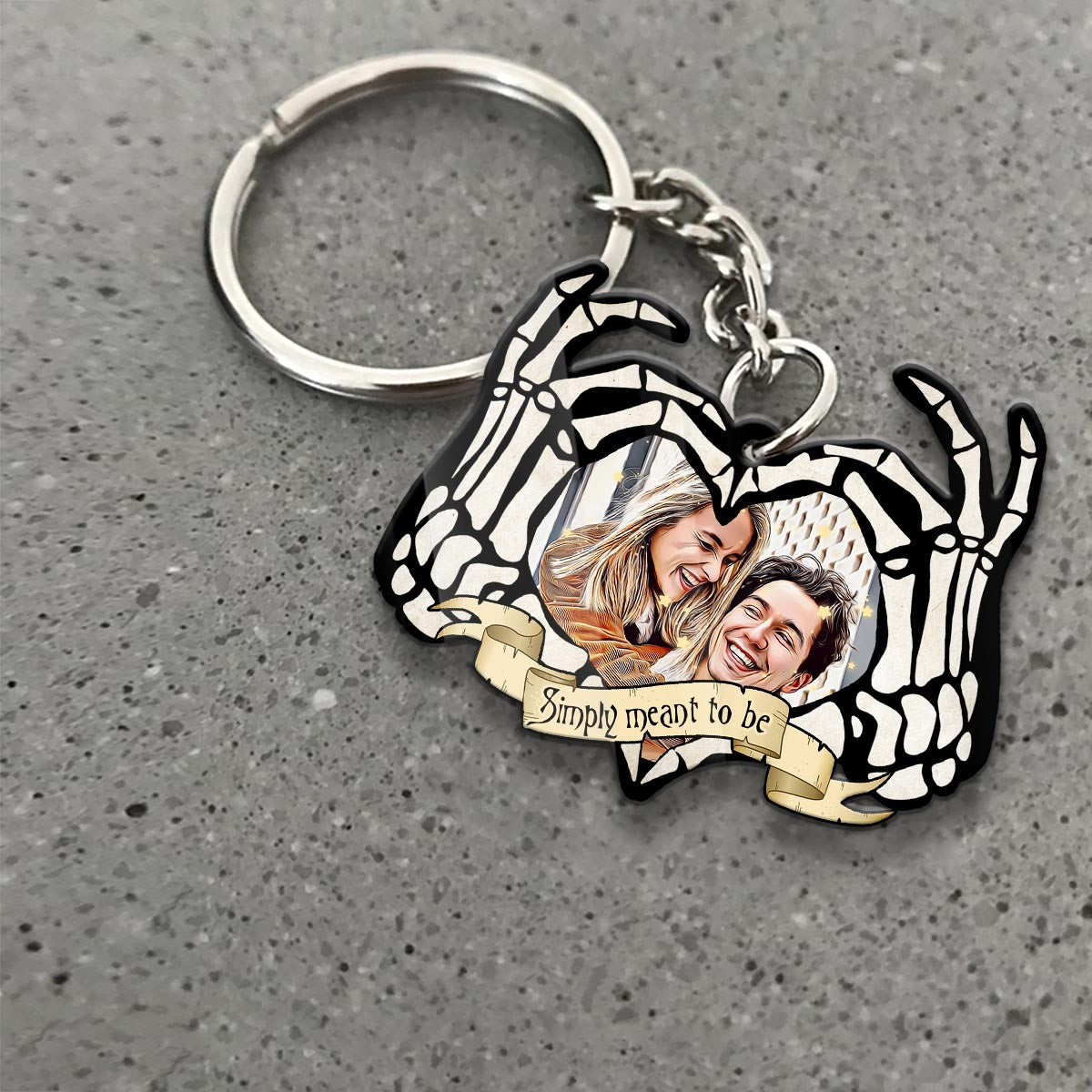 Simply Meant To Be - Personalized Couple Keychain