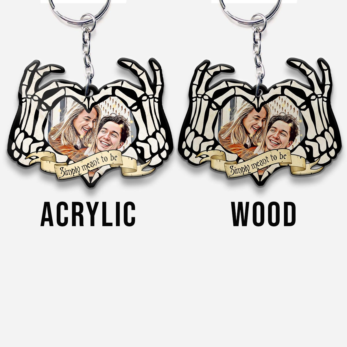 Simply Meant To Be - Personalized Couple Keychain