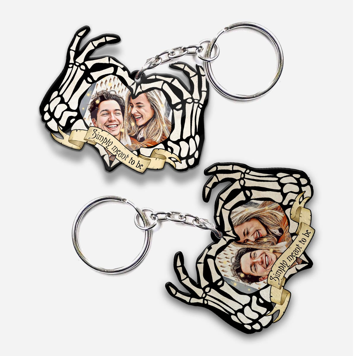 Simply Meant To Be - Personalized Couple Keychain