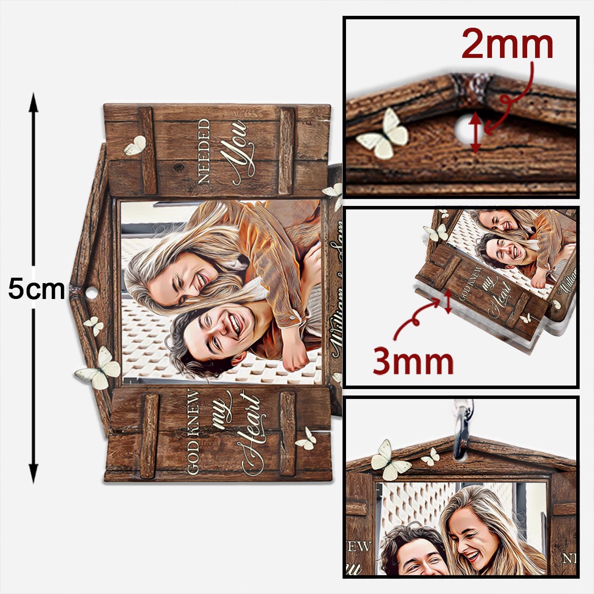 God Knew My Heart - Personalized Couple Keychain