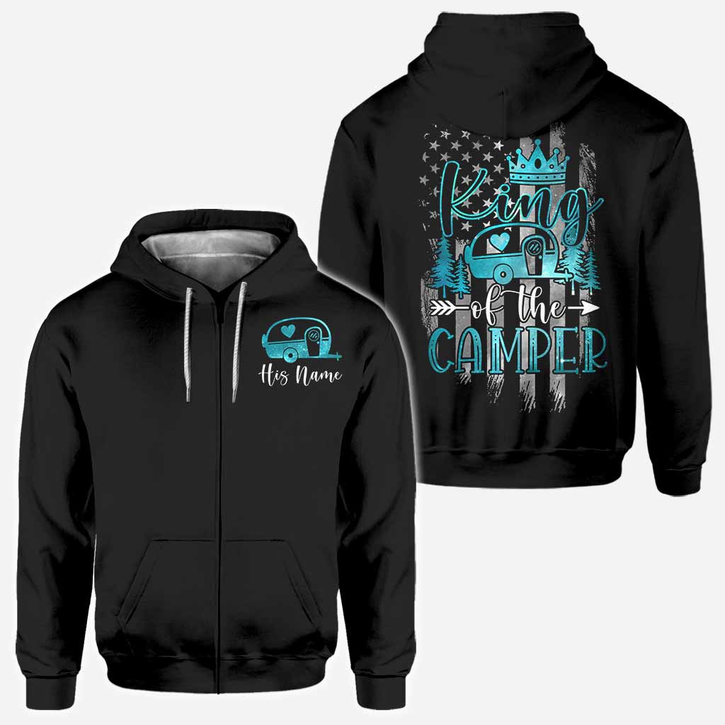 Camper King Camper Queen - T-shirt et sweat à capuche personnalisés sur le thème du camping