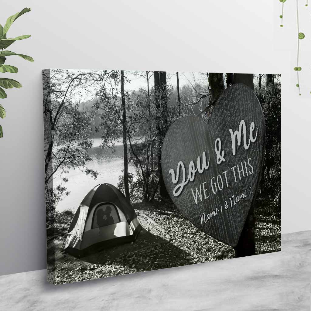 „Du und ich, wir schaffen das“ – Personalisiertes Camping-Poster für Paare
