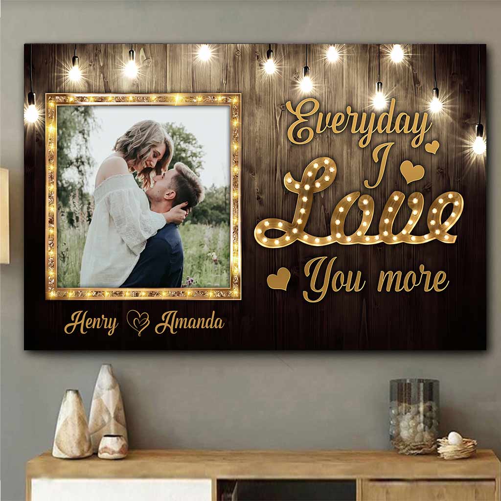 Love You More - Personalized Couple Poster