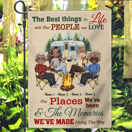 The Best Things In Life - Personalized Camping Garden Flag