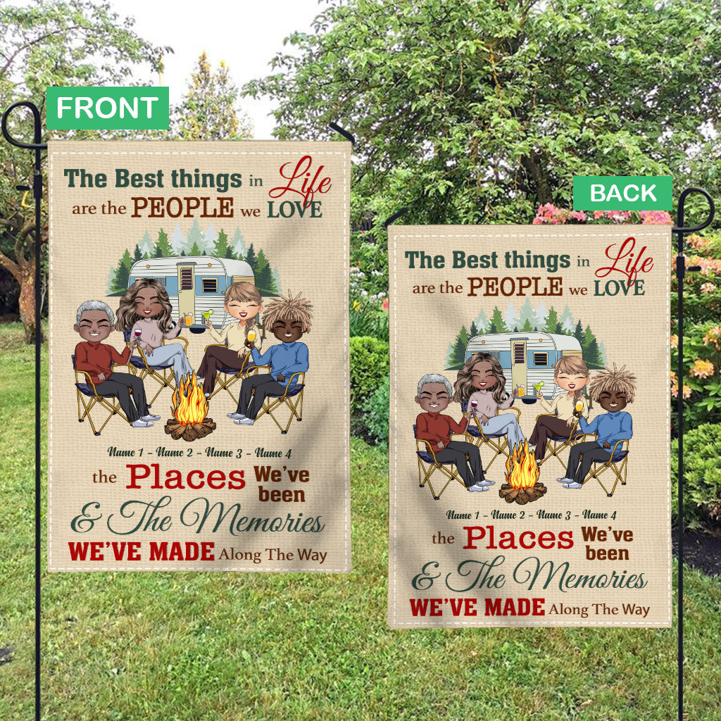 The Best Things In Life - Personalized Camping Garden Flag