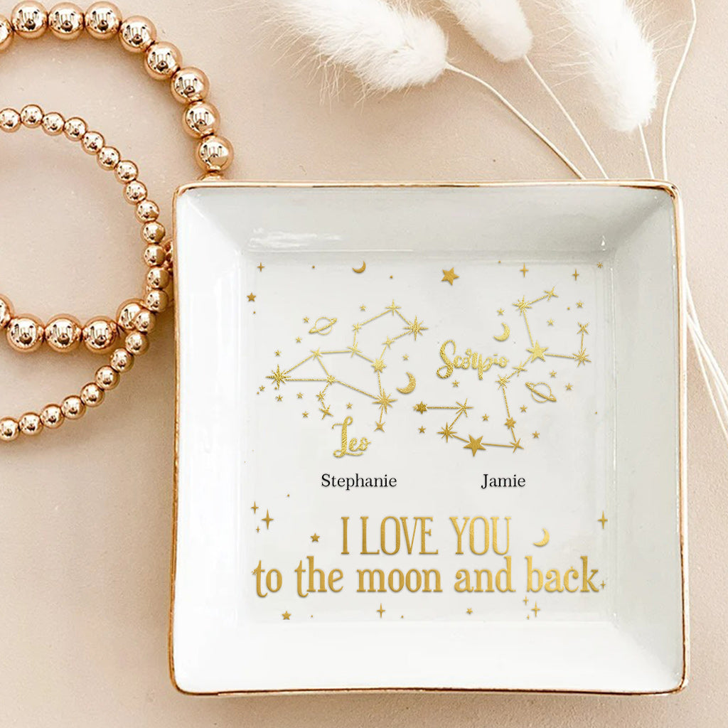 I Love You To The Moon - Personalized Couple Couple Jewelry Dish