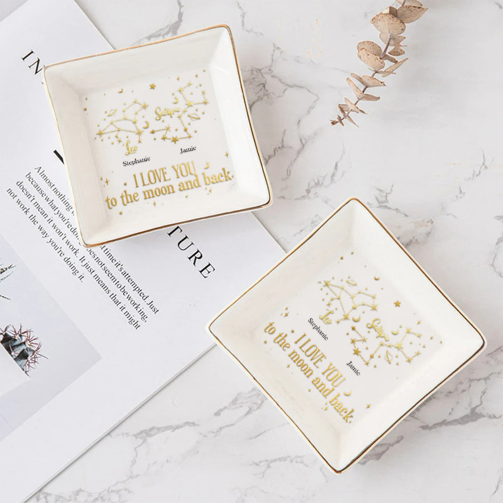 I Love You To The Moon - Personalized Couple Couple Jewelry Dish