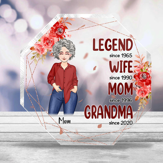 Legend Wife Mom Grandma - Gift for grandma, mom - Personalized Custom Shaped Acrylic Plaque