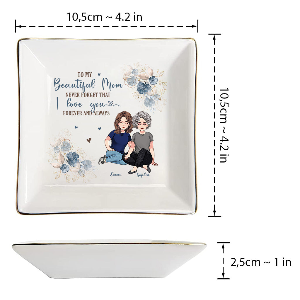 To My Beautiful Mom - Personalized Mother's Day Mother Jewelry Dish