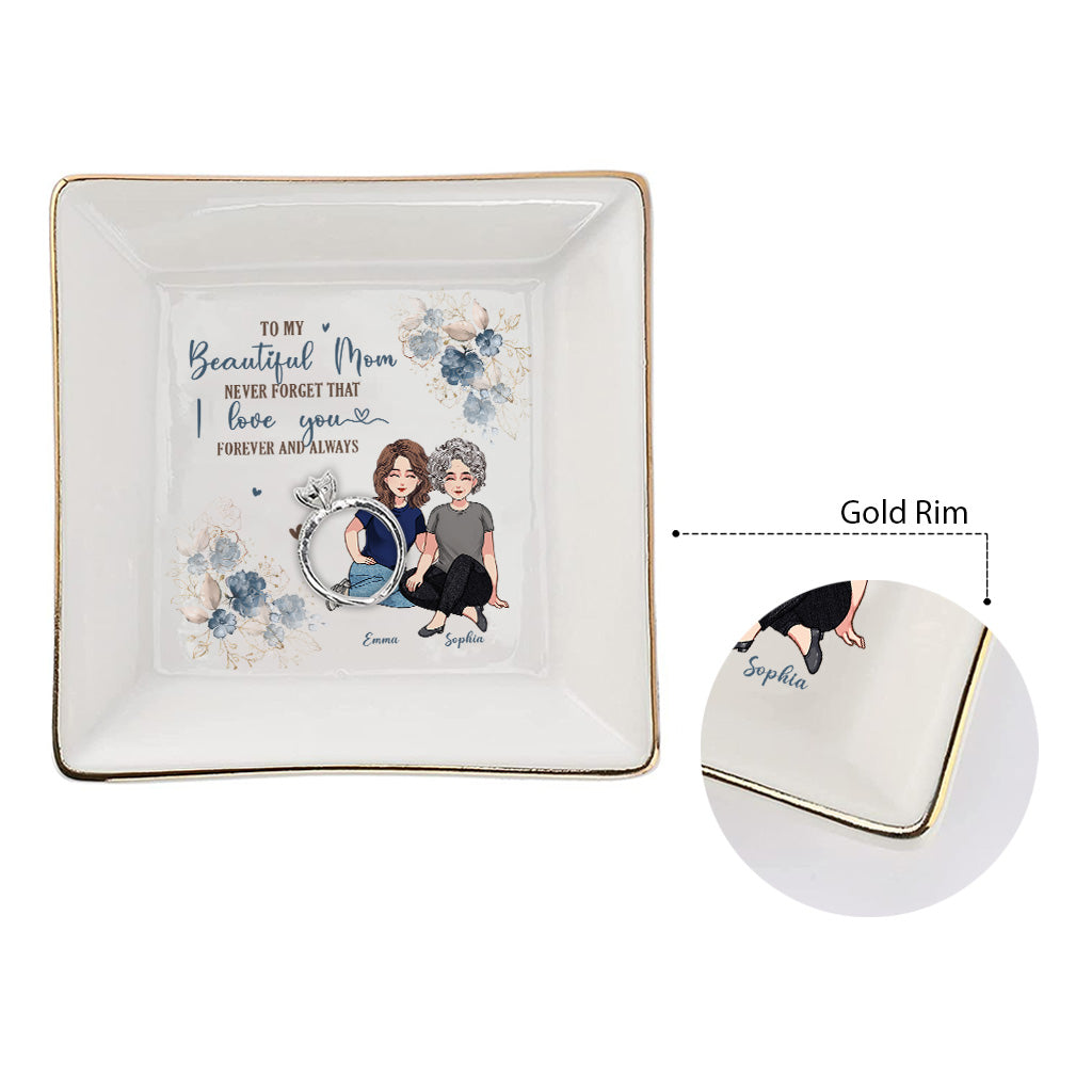 To My Beautiful Mom - Personalized Mother's Day Mother Jewelry Dish