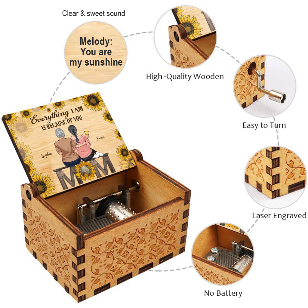 My Only Sunshine - Personalized Mother's Day Mother Hand Crank Music Box