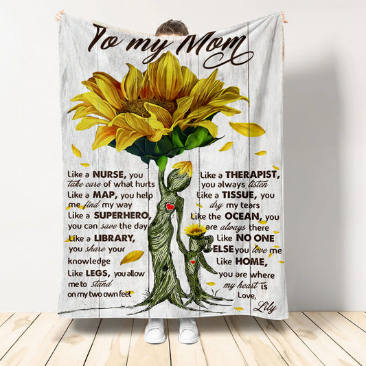To My Mom - Personalized Mother Blanket
