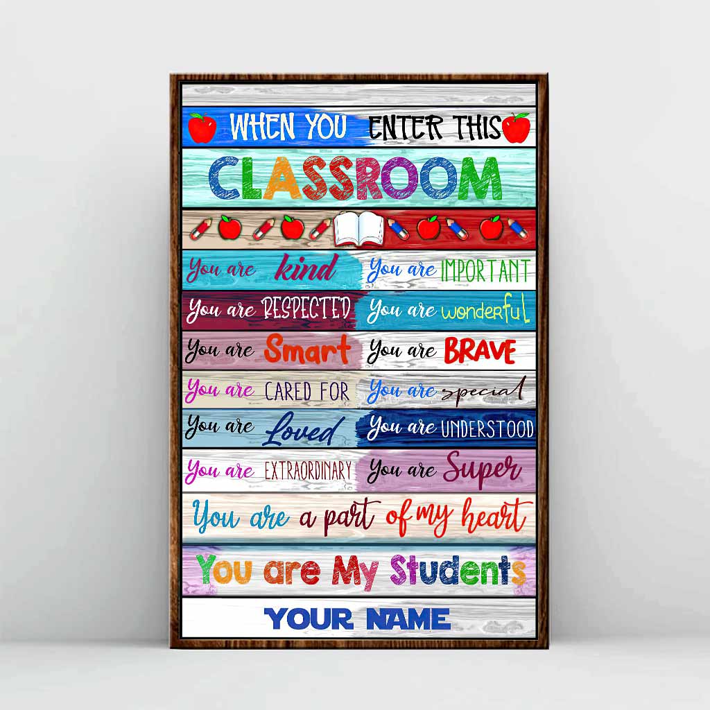 Wenn Sie dieses Klassenzimmer betreten – Personalisiertes Lehrerposter
