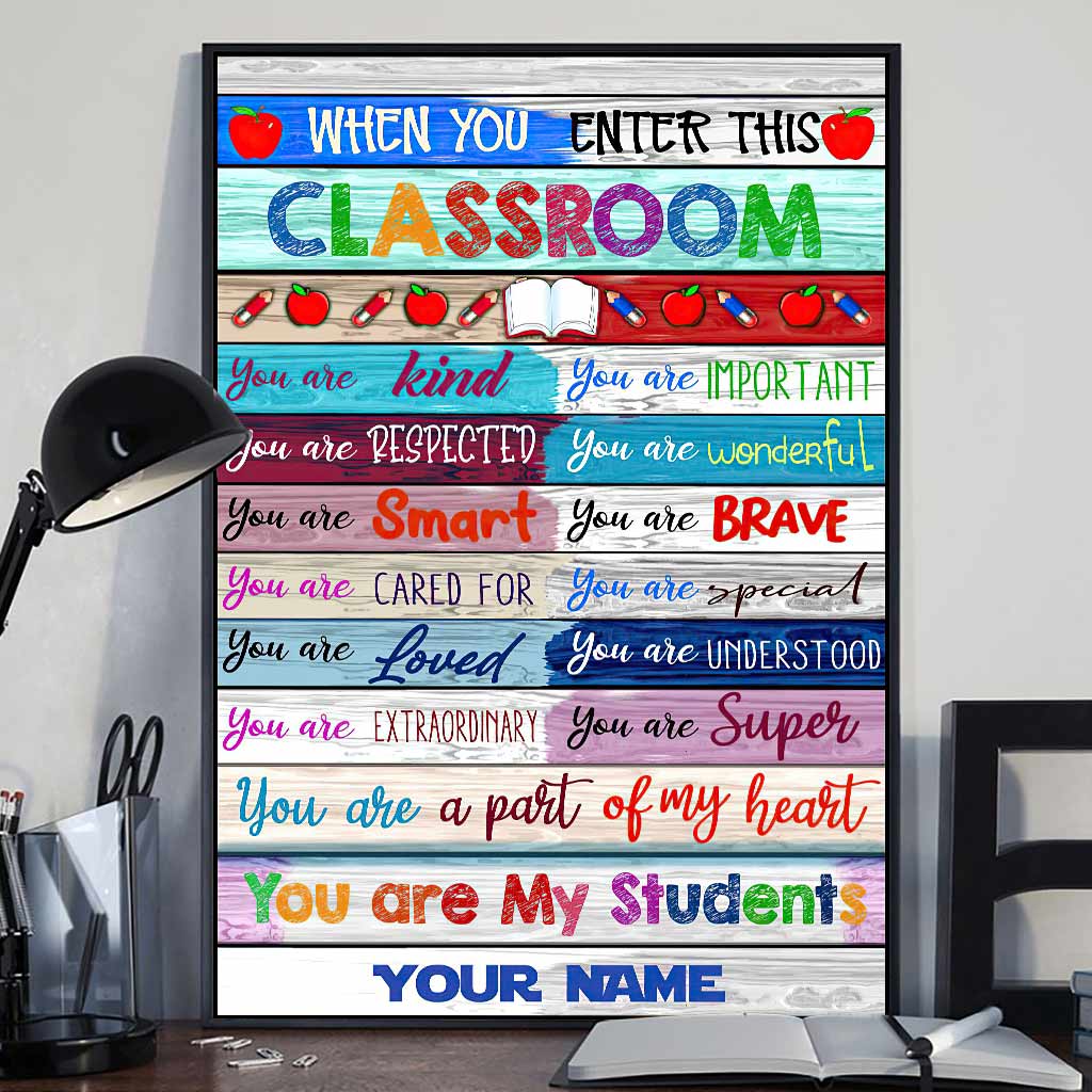 Wenn Sie dieses Klassenzimmer betreten – Personalisiertes Lehrerposter