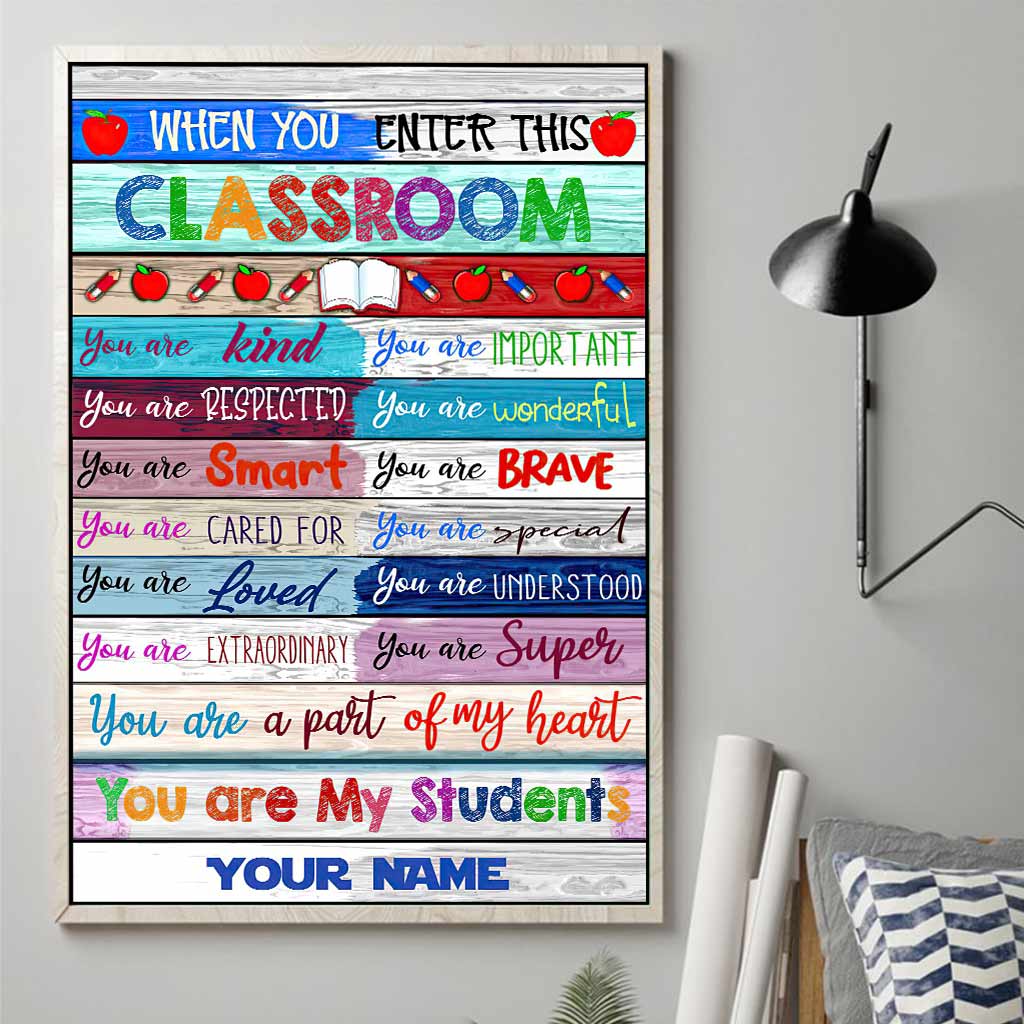 Wenn Sie dieses Klassenzimmer betreten – Personalisiertes Lehrerposter