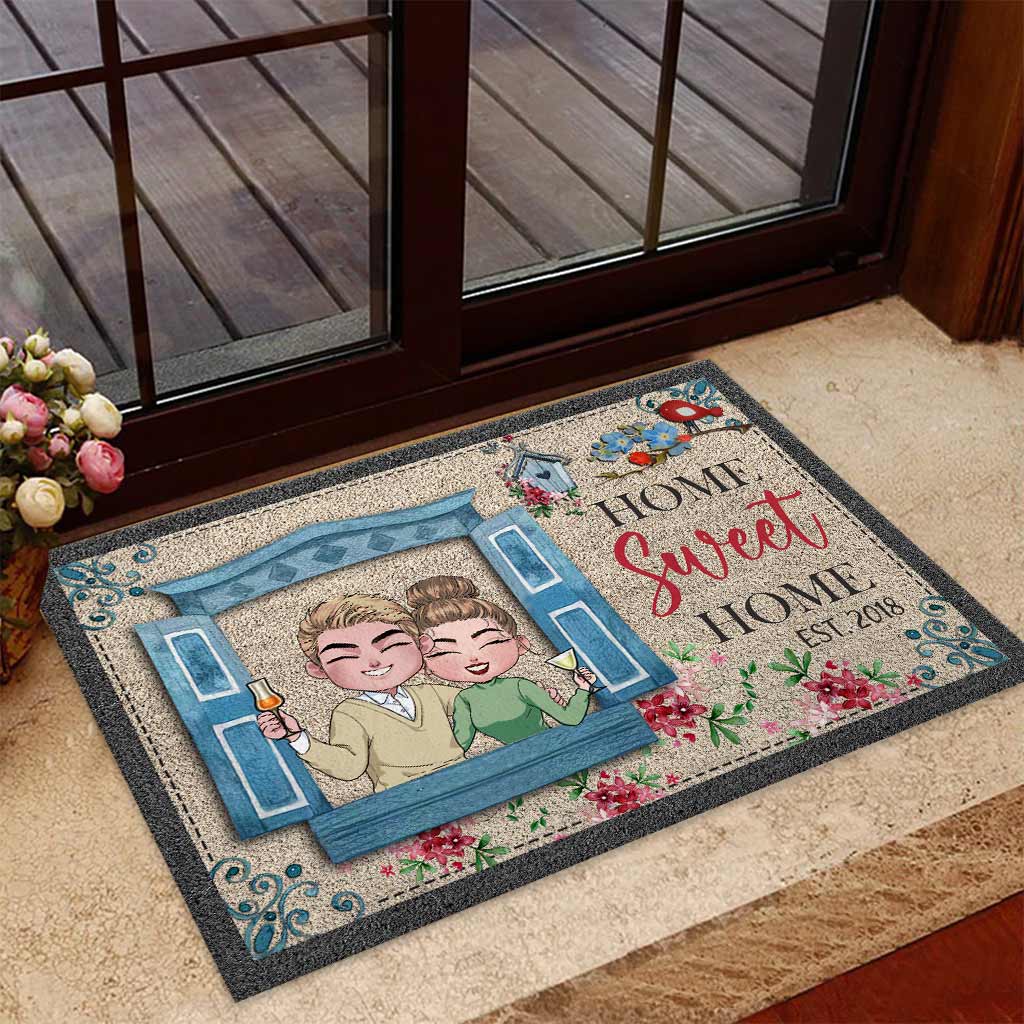 Home Sweet Home - Personalized Couple Doormat