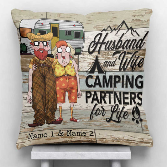 Campingpaar – personalisiertes Dekokissen