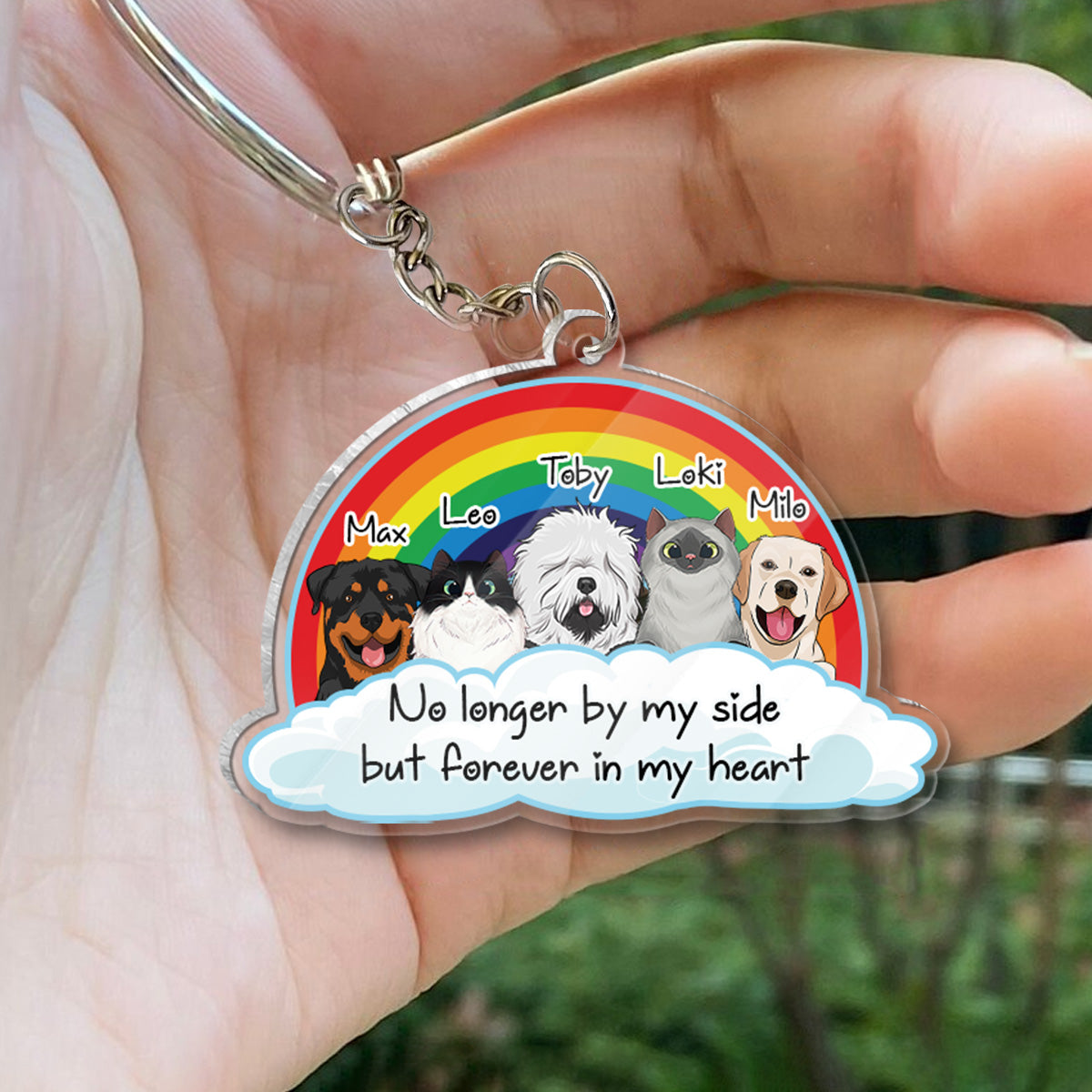 Porte-clés pour chien personnalisé « Plus à mes côtés » (Impression recto verso)