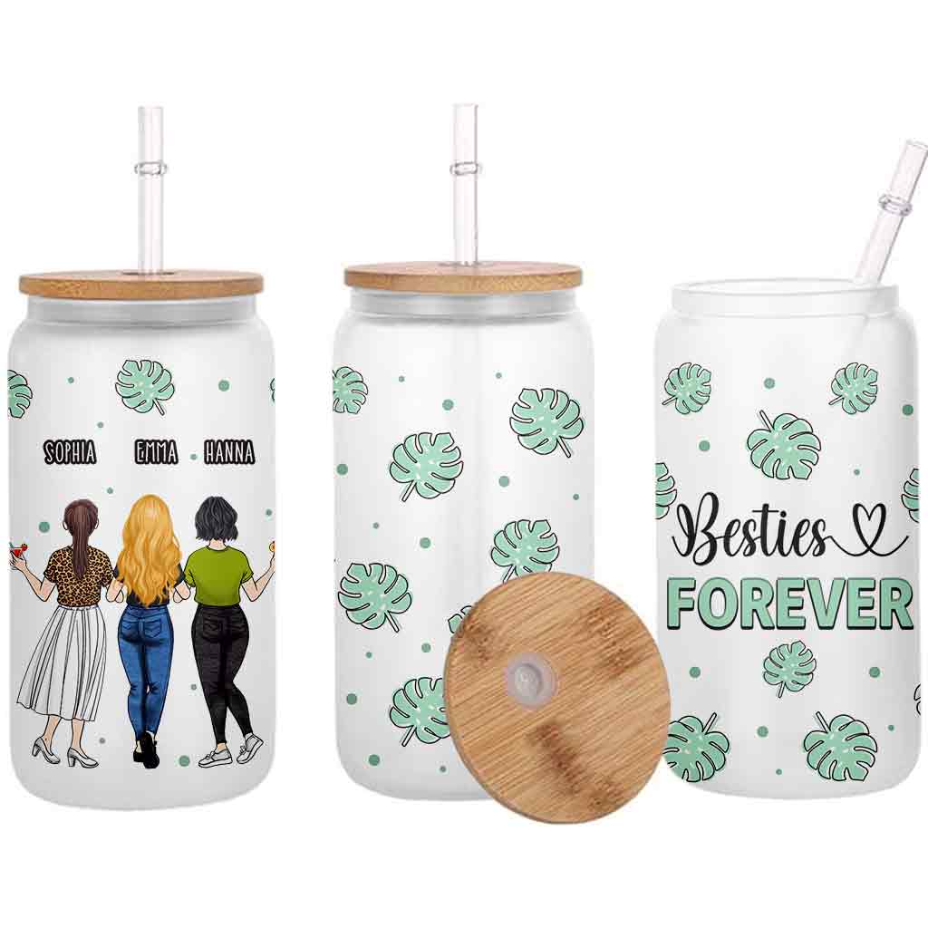 Besties Forever - Personalized Bestie Can Glass