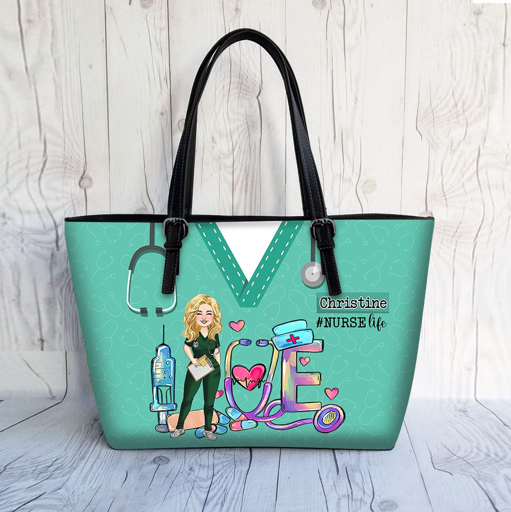 Vie d'infirmière - Sac en cuir personnalisé pour infirmière