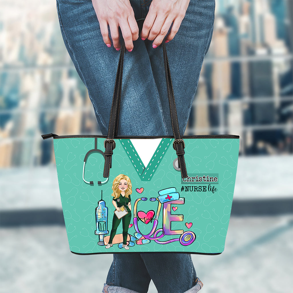 Vie d'infirmière - Sac en cuir personnalisé pour infirmière