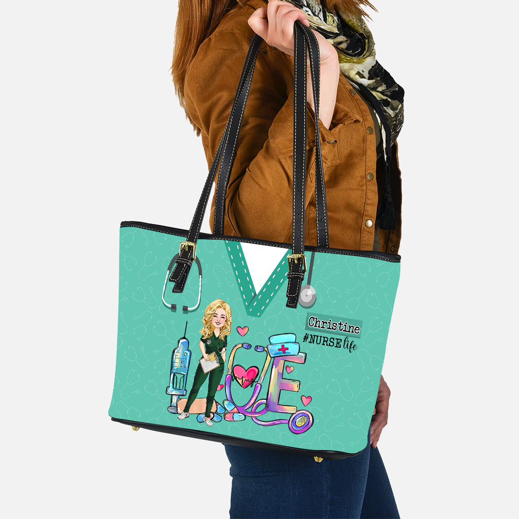 Vie d'infirmière - Sac en cuir personnalisé pour infirmière