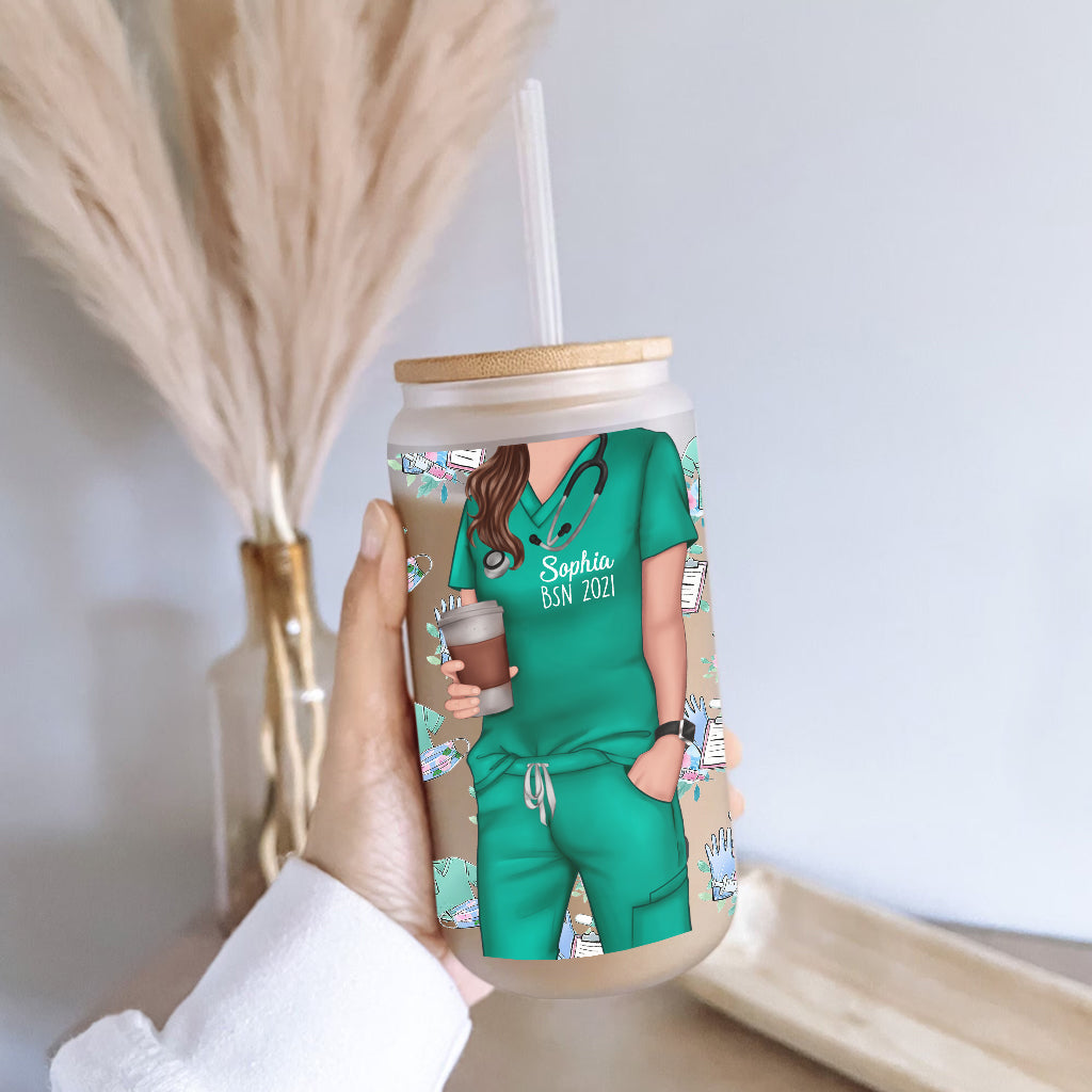 She Believed She Could - Personalized Nurse Can Glass