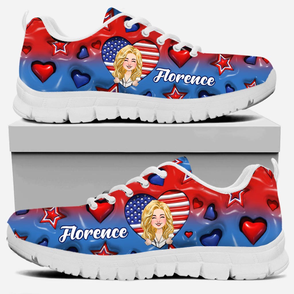 Cadeaux personnalisés pour infirmières - Fière d'être infirmière américaine - Baskets personnalisées pour infirmières