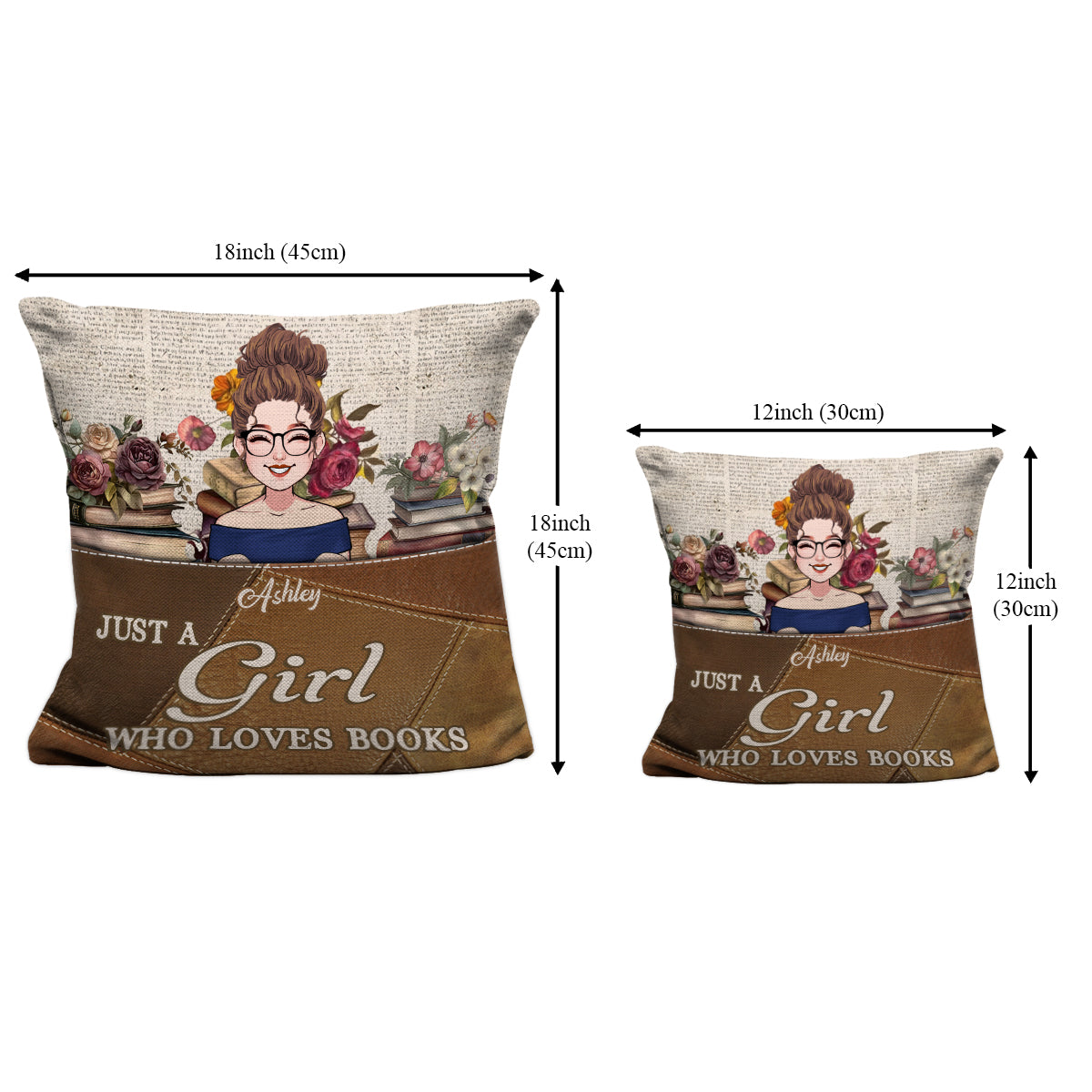 Juste une fille qui aime les livres - Coussin à poche de livre personnalisé