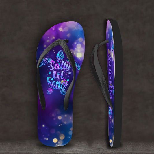 Salty Lil' Beach - Personalized Turtle Flip Flops