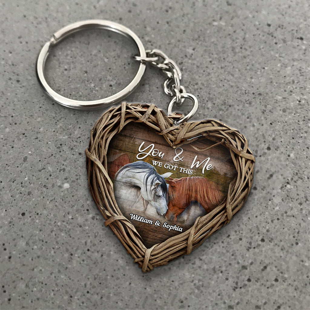 Toi et moi, on gère ! - Porte-clés cheval personnalisé (Impression recto verso)