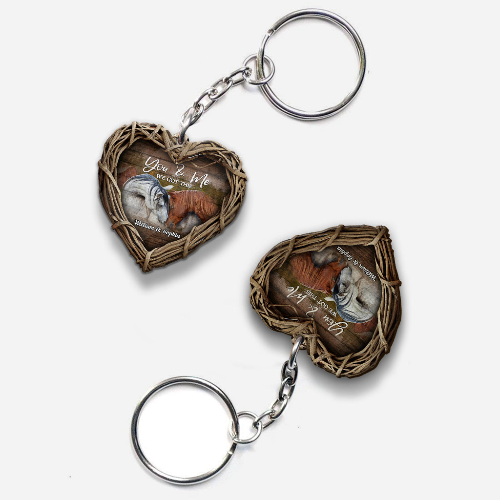 Toi et moi, on gère ! - Porte-clés cheval personnalisé (Impression recto verso)