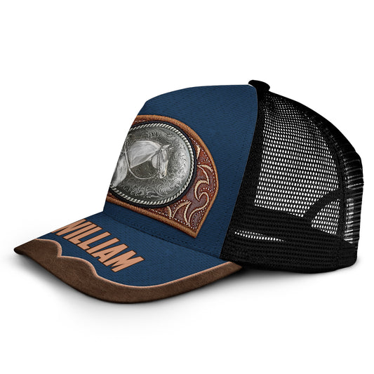 Vintage Horse - Personalized Horse Trucker Hat (Black Mesh)