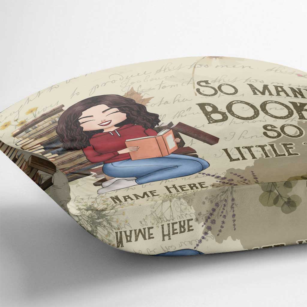 So viele Bücher, so wenig Zeit – Personalisiertes Buchkissen