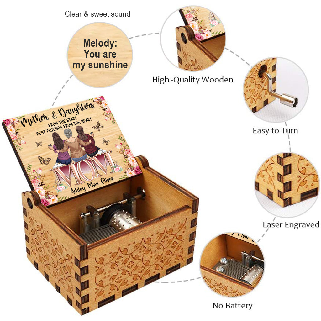 Best Friends From The Heart - Personalized Mother's Day Mother Hand Crank Music Box