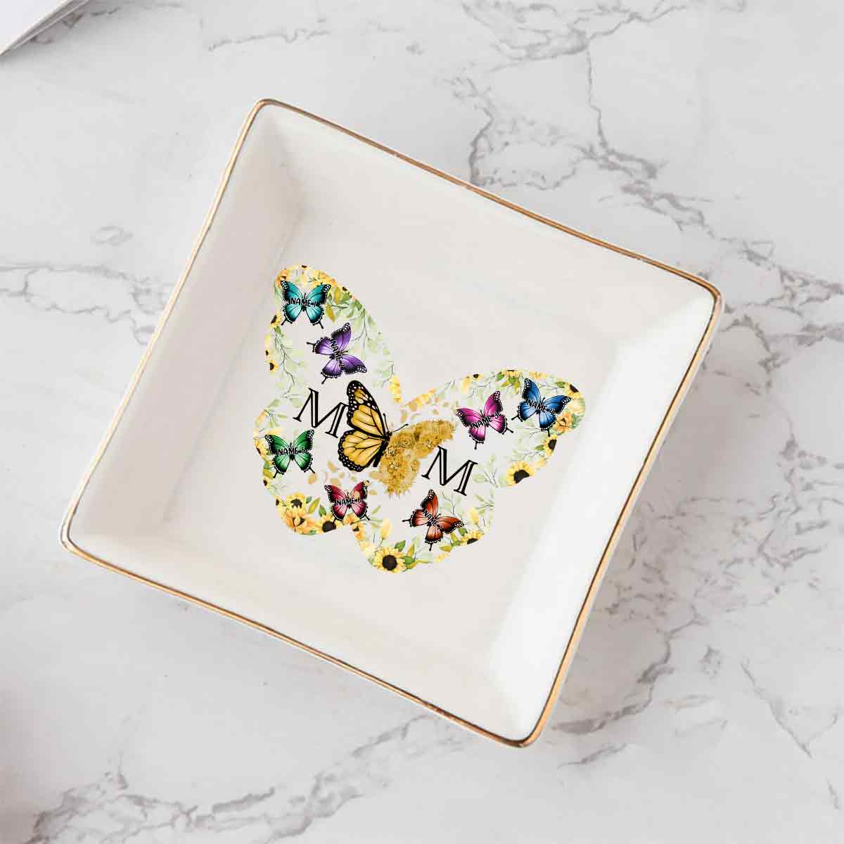 Mom Butterfly - Personalized Mother Jewelry Dish