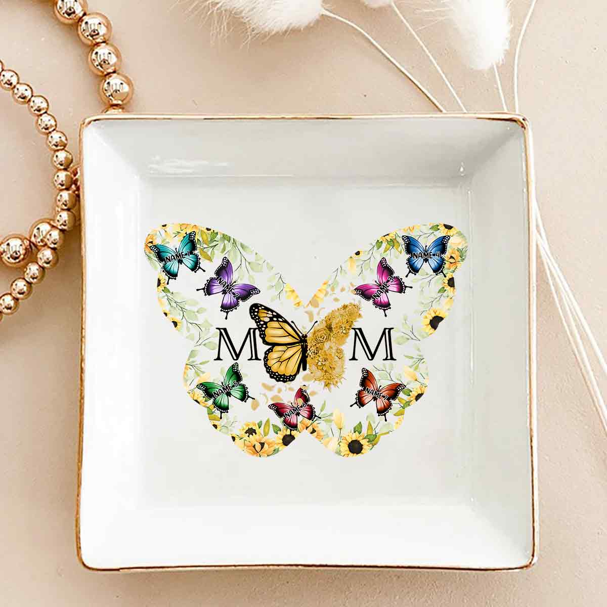 Mom Butterfly - Personalized Mother Jewelry Dish