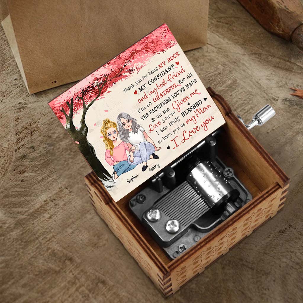 Thanh You For Being My Rock - Personalized Mother Hand Crank Music Box