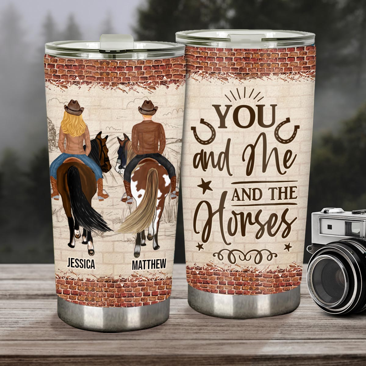 Toi, moi et le cheval - Gobelet personnalisé à motif cheval