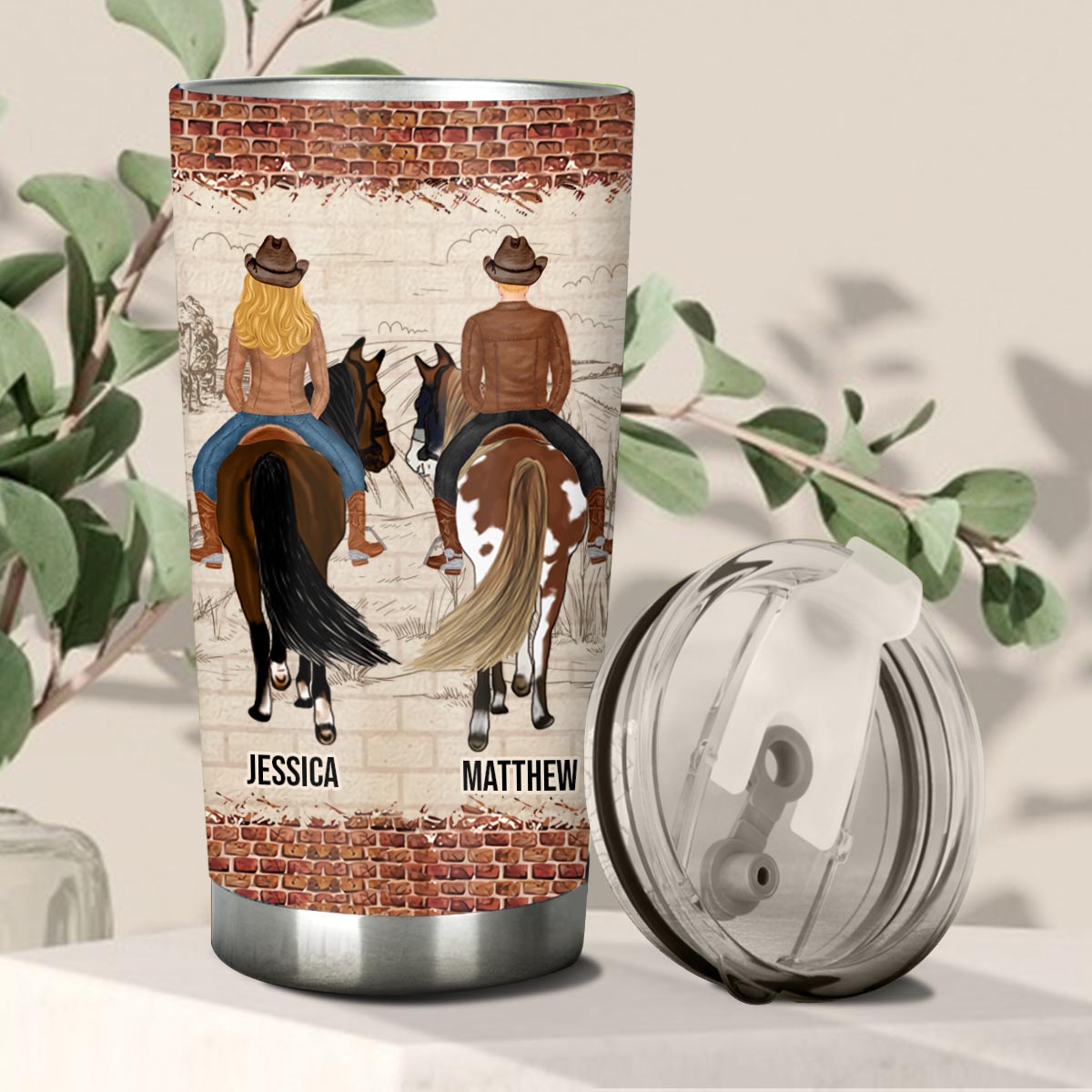Toi, moi et le cheval - Gobelet personnalisé à motif cheval