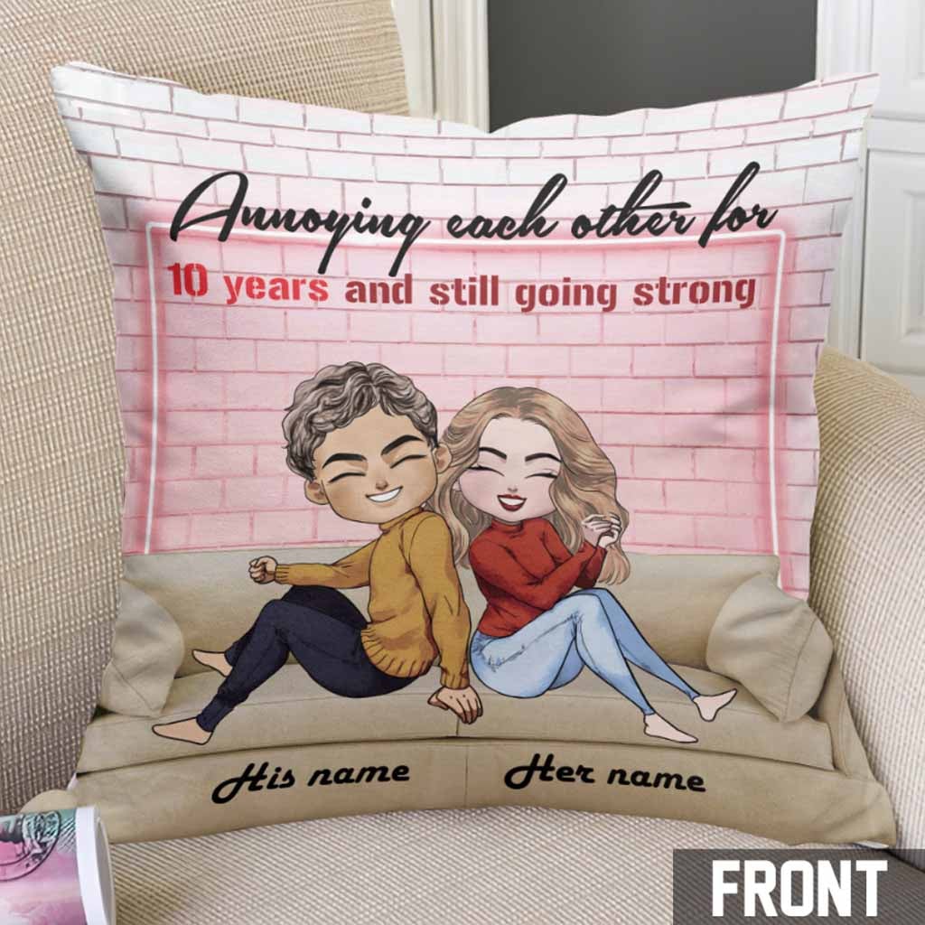 Annoying Each Other - Personalized Couple Throw Pillow