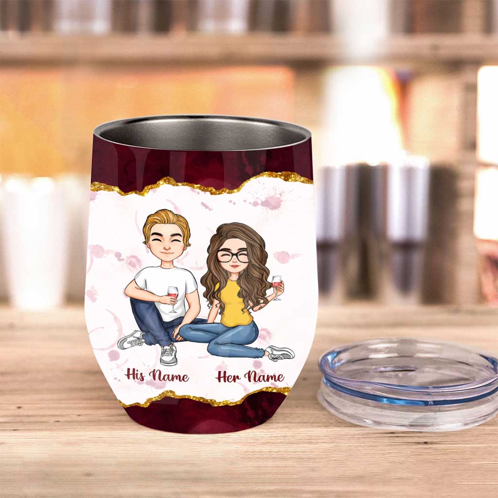 Drink Wine Together - Personalized Couple Wine Tumbler