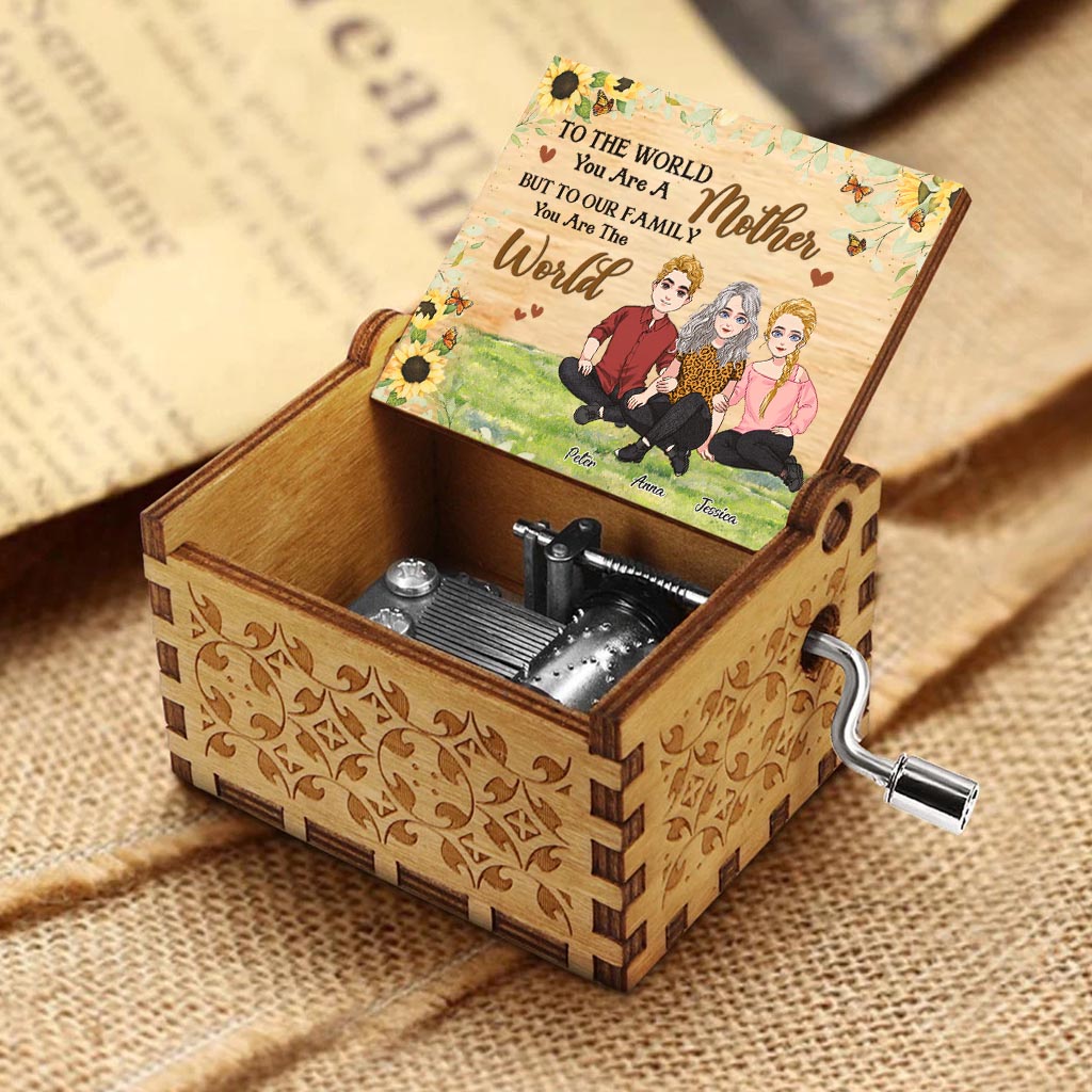 To The World You Are A Mother - Personalized Mother's Day Mother Hand Crank Music Box