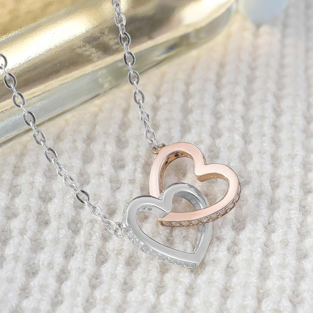Mother And Daughter - Personalized Mother Two Hearts Necklace