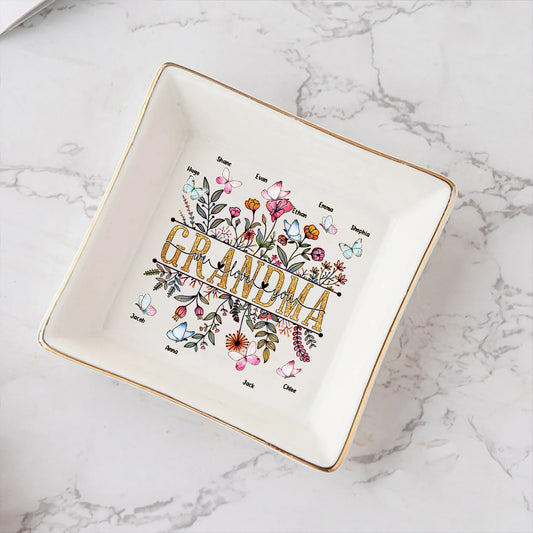 Grandma We Love You - Personalized Mother's Day Grandma Jewelry Dish